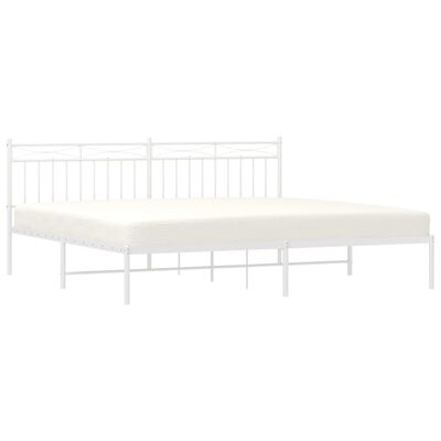 vidaXL Estructura cama sin colchón con cabecero metal blanco 200x200cm