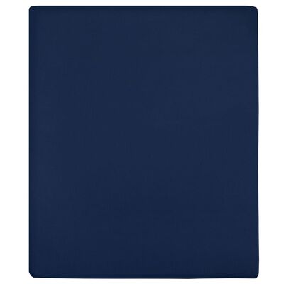 vidaXL Sábanas bajeras jersey 2 uds algodón azul marino 100x200 cm