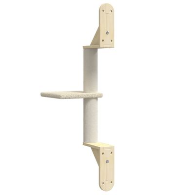 vidaXL Árbol rascador para gatos de pared crema 85,5 cm