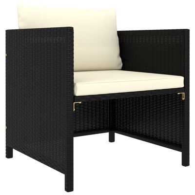 vidaXL Set de muebles de jardín 8 pzas y cojines ratán sintético negro