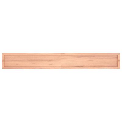 vidaXL Encimera baño madera maciza tratada marrón claro 220x30x(2-6)cm