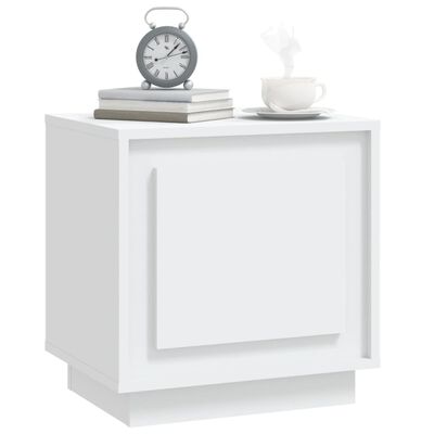 vidaXL Mesita de noche madera contrachapada blanco 44x35x45 cm