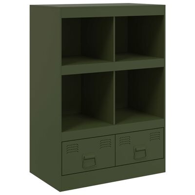 vidaXL Aparador de acero verde oliva 67x39x95 cm