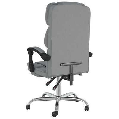 vidaXL Silla de oficina reclinable de tela gris claro