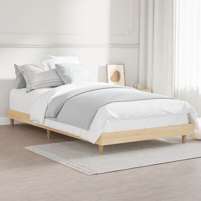 vidaXL Estructura de cama sin colchón madera roble Sonoma 90x200 cm