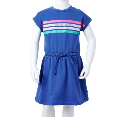 Vestido infantil con cordón azul cobalto 128