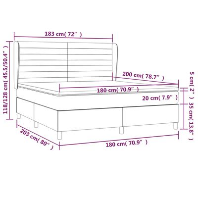 vidaXL Cama box spring con colchón terciopelo azul oscuro 180x200 cm