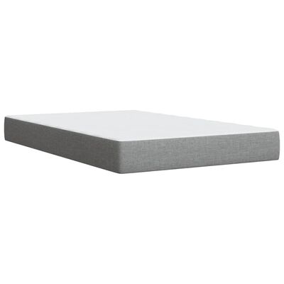 vidaXL Cama box spring con colchón tela gris claro 120x200 cm