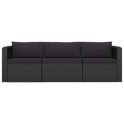 vidaXL Set muebles de jardín 8 piezas y cojines ratán sintético negro