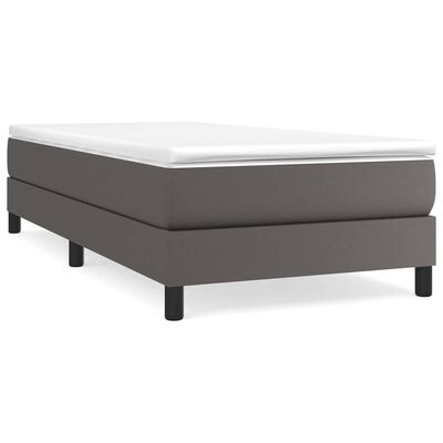 vidaXL Estructura de cama cuero sintético gris 90x190 cm