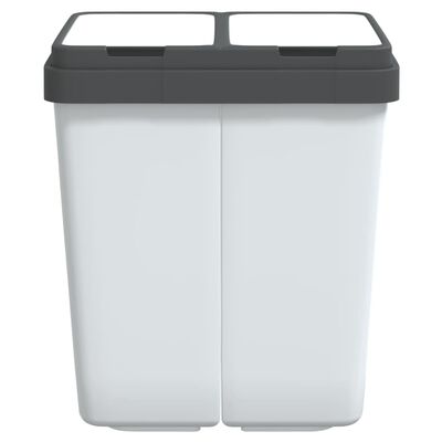 vidaXL Cubo de basura doble blanco 2x25 L