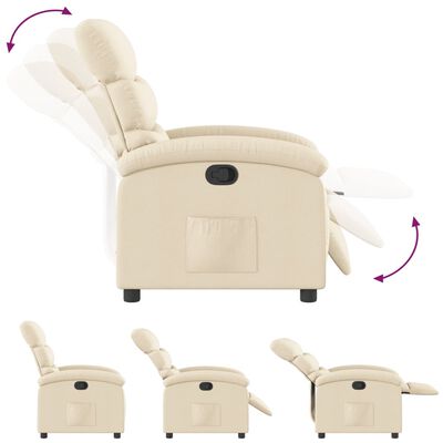 vidaXL Sillón reclinable de tela crema