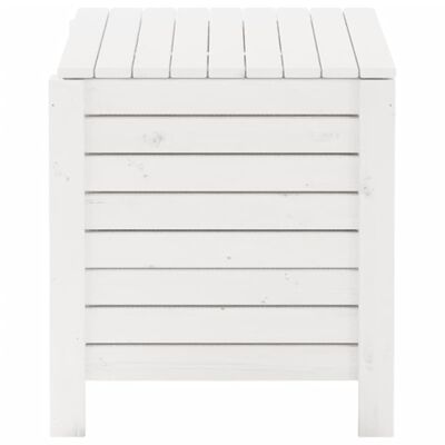 vidaXL Caja de almacenaje y tapa RANA madera maciza blanca 100x49x54cm