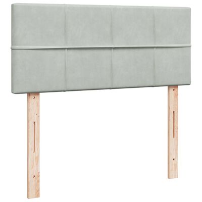 vidaXL Cama box spring con colchón terciopelo gris claro 120x190 cm