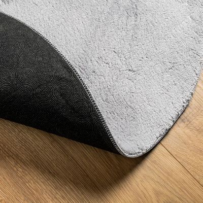 vidaXL Alfombra de pelo corto suave lavable HUARTE gris Ø 200 cm