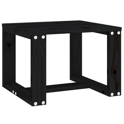 vidaXL Mesa auxiliar de jardín madera maciza pino negro 40x38x28,5 cm