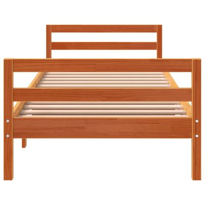 vidaXL Cama sin colchón madera maciza pino marrón cera 80x200 cm