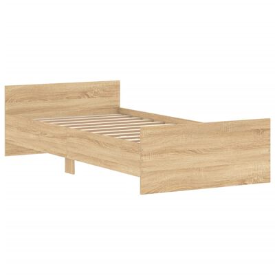 vidaXL Estructura de cama sin colchón madera roble Sonoma 100x200 cm