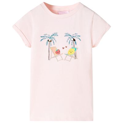 Camiseta infantil rosa suave 140