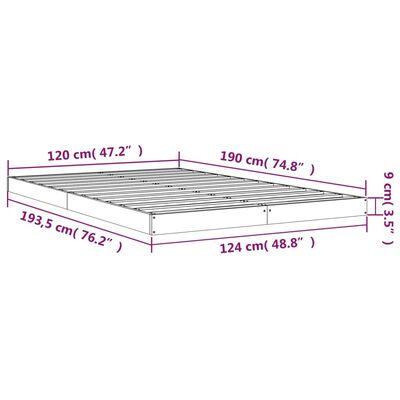 vidaXL Estructura de cama sin colchón madera maciza blanca 120x190 cm