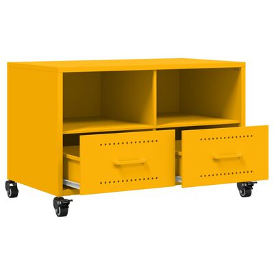 vidaXL Mueble de TV acero amarillo mostaza 68x39x43,5 cm