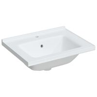 vidaXL Lavabo de baño rectangular cerámica blanco 61x48x19,5 cm