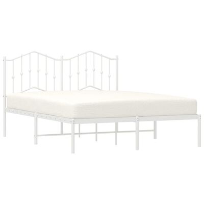 vidaXL Estructura cama sin colchón con cabecero metal blanco 135x190cm