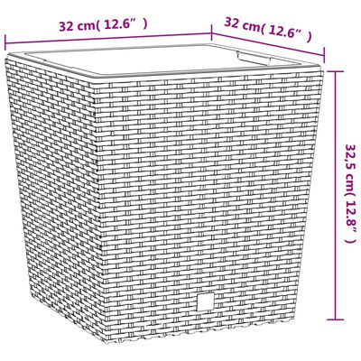 vidaXL Macetero con interior extraíble PP ratán gris antracita 21/32 L