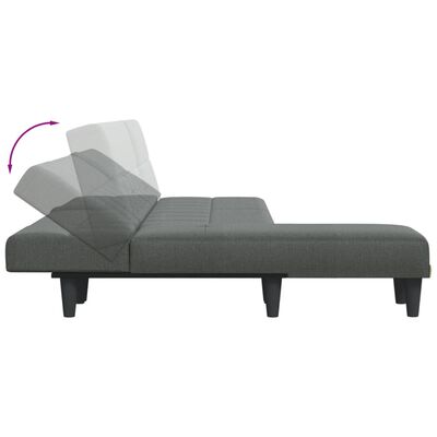 vidaXL Sofá cama en forma de L tela gris oscuro 255x140x70 cm