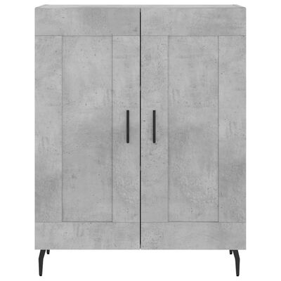 vidaXL Aparador alto madera contrachapada gris hormigón 69,5x34x180 cm