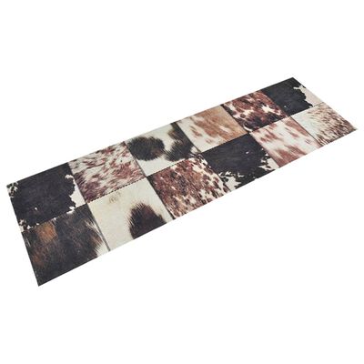 vidaXL Alfombra de cocina lavable terciopelo piel animal 60x180 cm