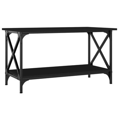 vidaXL Mesa de centro madera contrachapada y hierro negro 80x45x45 cm