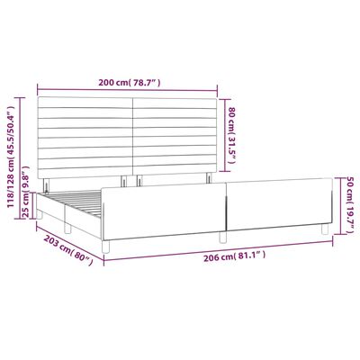 vidaXL Estructura de cama con cabecero de tela color crema 200x200 cm