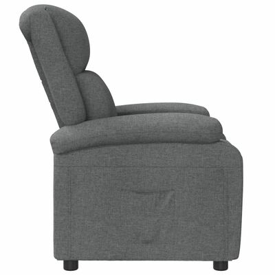 vidaXL Sillón reclinable de tela gris oscuro