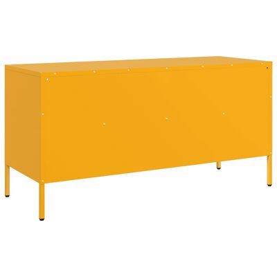 vidaXL Mueble para TV acero amarillo mostaza 100,5x39x50,5 cm