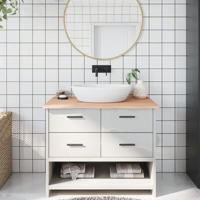 vidaXL Encimera de baño madera maciza sin tratar 100x60x2 cm