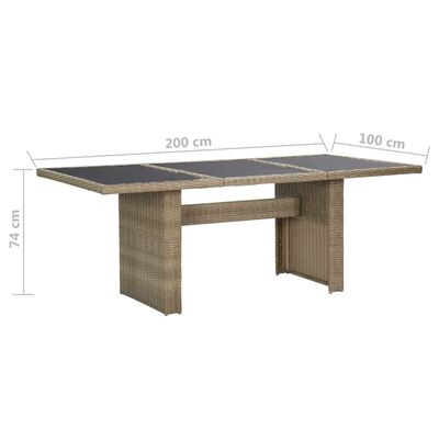 vidaXL Juego de comedor para jardín 7 piezas ratán sintético marrón