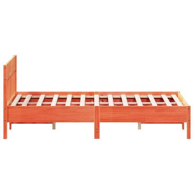 vidaXL Cama sin colchón madera maciza de pino marrón cera 140x190 cm