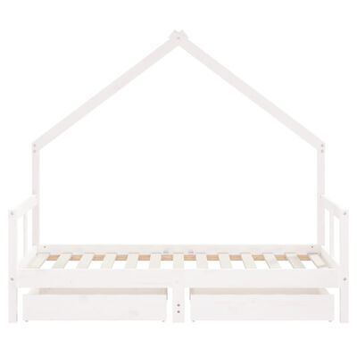 vidaXL Estructura cama infantil y cajones madera pino blanco 80x160 cm