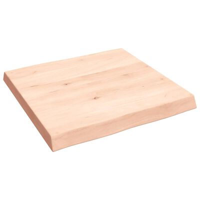 vidaXL Tablero de mesa madera maciza borde natural 60x60x(2-6) cm