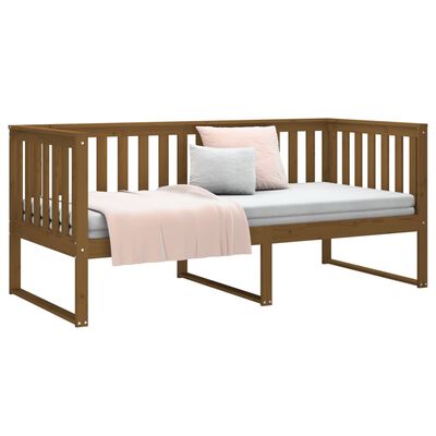 vidaXL Sofá cama de madera maciza de pino marrón miel 90x190 cm