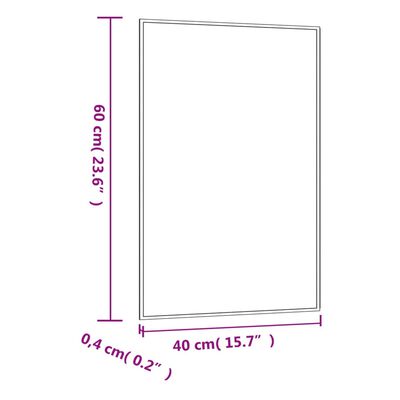 vidaXL Espejo de pared vidrio rectangular 40x60 cm