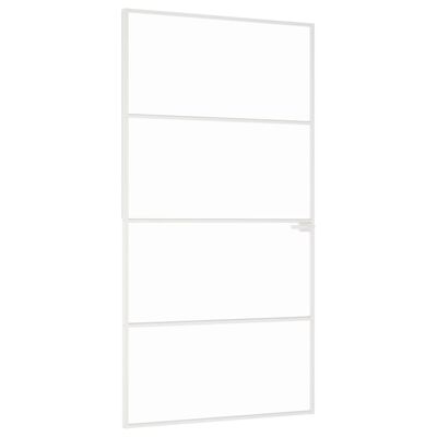 vidaXL Puerta interior vidrio templado y aluminio blanco 102x201,5 cm