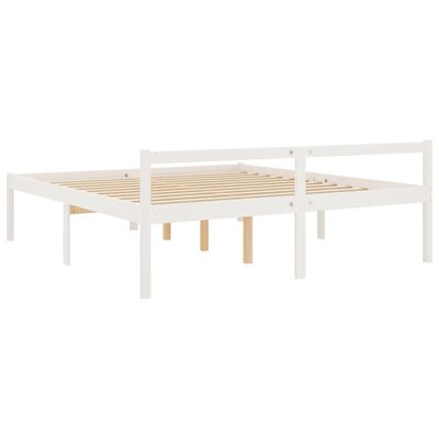 vidaXL Cama para personas mayores madera maciza pino blanca 200x200 cm