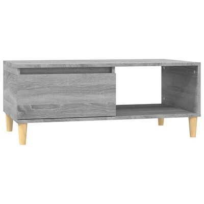 vidaXL Mesa de centro madera contrachapada gris Sonoma 90x50x36,5 cm