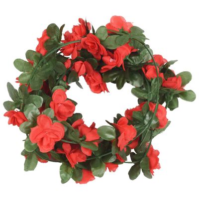 vidaXL Guirnaldas de flores de Navidad 6 uds rojo primaveral 250 cm