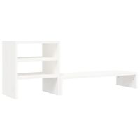 vidaXL Soporte para monitor madera maciza de pino blanco 81x20x30 cm