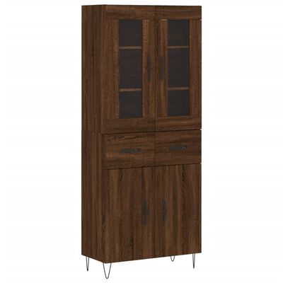 vidaXL Aparador alto madera contrachapada marrón roble 69,5x34x180 cm