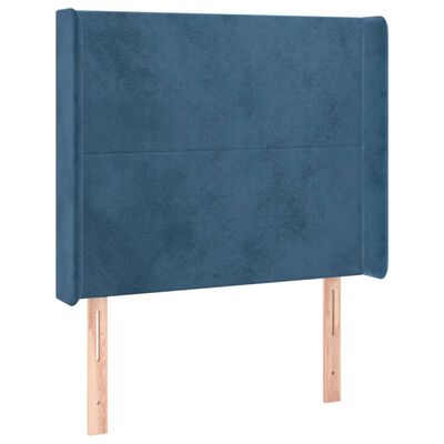 vidaXL Cabecero con orejas de terciopelo azul oscuro 93x16x118/128 cm