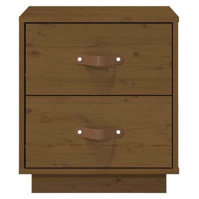 vidaXL Mesitas de noche 2 uds madera de pino marrón miel 40x34x45 cm